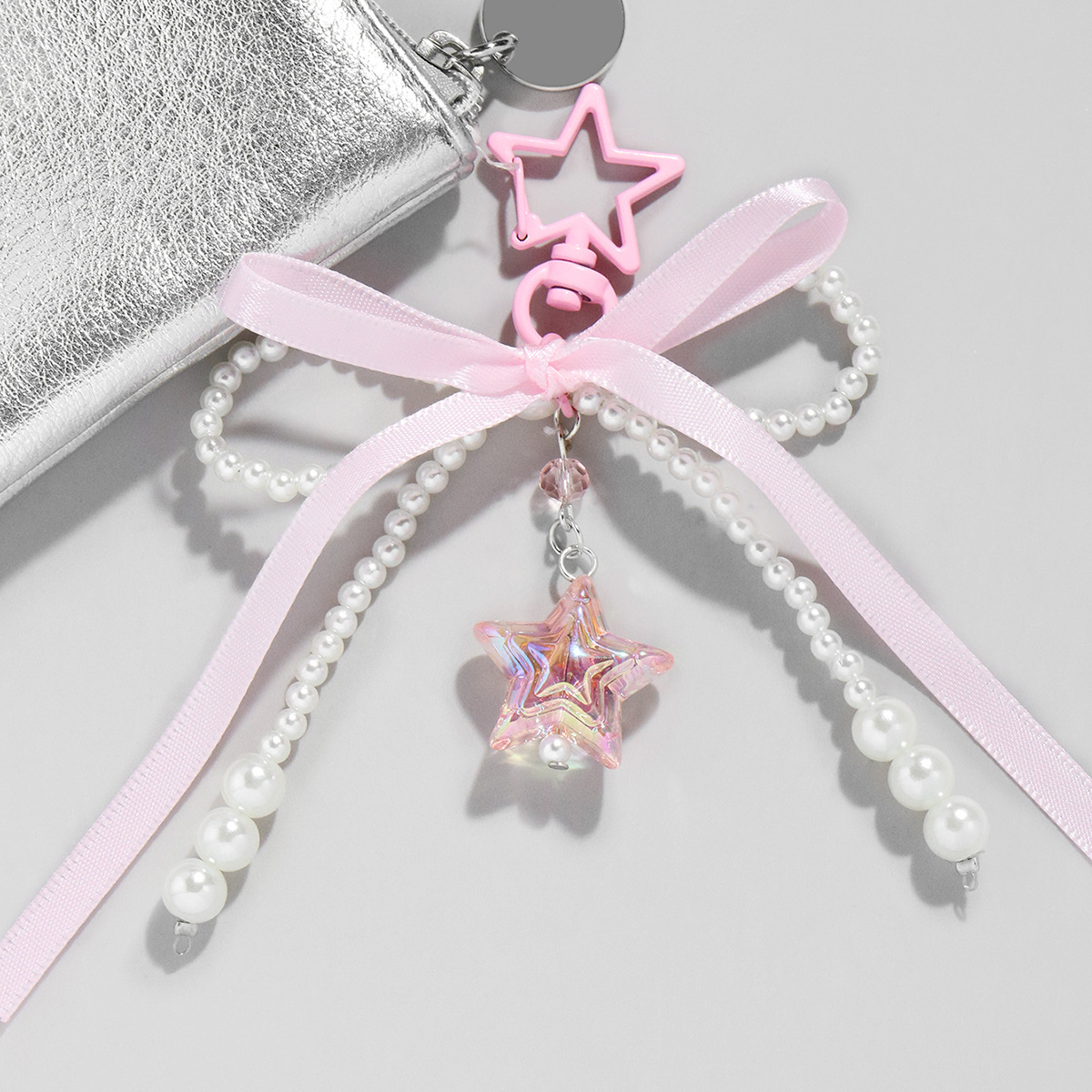 1 Piece Romantic Series Sweet Bow Knot Iron Artificial Pearl Women's Bag Charms h5 Picture4
