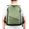 Green baseball sports backpack for leisure, worn on the shoulder