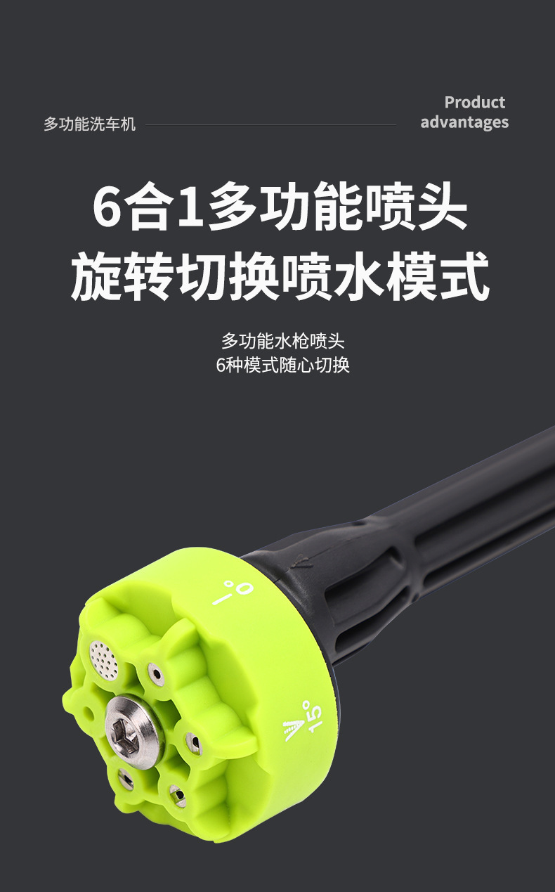 Factory Direct Supply Brushless Cordless Car Washer Household High-Power High-Pressure Lithium Battery Water Gun Portable Lithium Battery