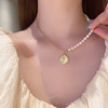 Human head from pearl, necklace, fashionable coins, chain for key bag , simple and elegant design, Korean style