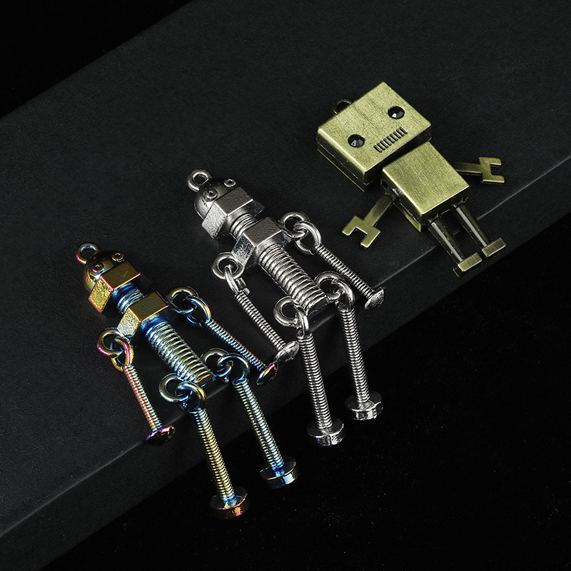 Robot Fiqurlu Açar Sallandırıcı — Hip-Hop Üslublu Yüngül Aksesuar