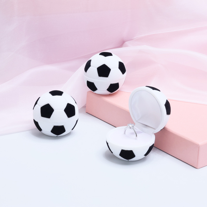 64g Weight Jewelry Boxes Classification 1 Piece Quantity Holiday, Daily Occasion Flocking Plastic Embryo Material Football Pattern Casual, Simple Style Style Casual Simple Style Football Flocking Plastic Embryo Jewelry Boxes 7