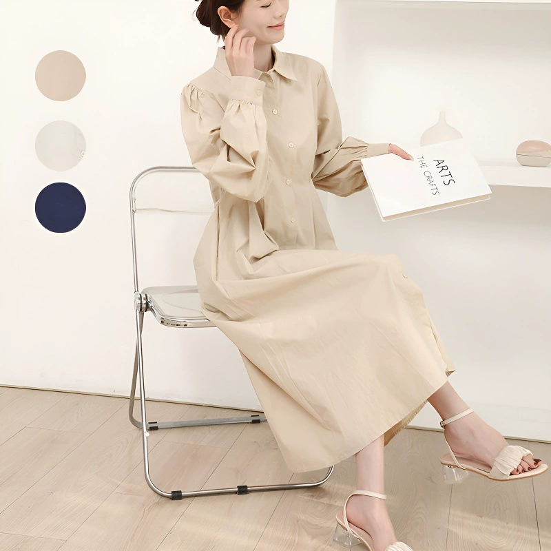 Новое платье-рубашка Lotte свободное с карманами, завязкой на талии, лацканами, однобортное платье-рубашка с длинными рукавами.