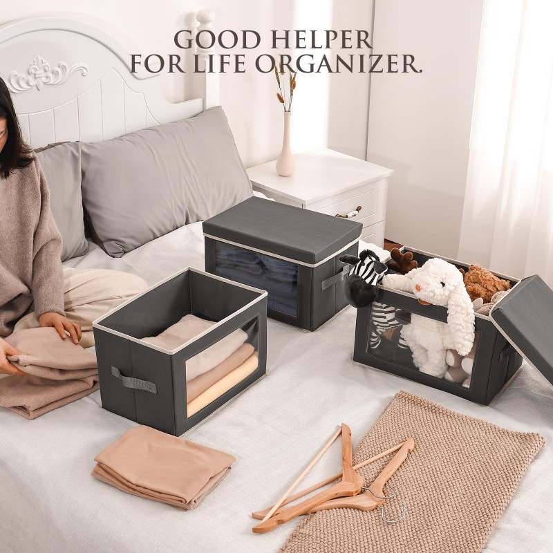 Collapsible Fabric Storage Box For Home Organisation And Closet_voghion.com