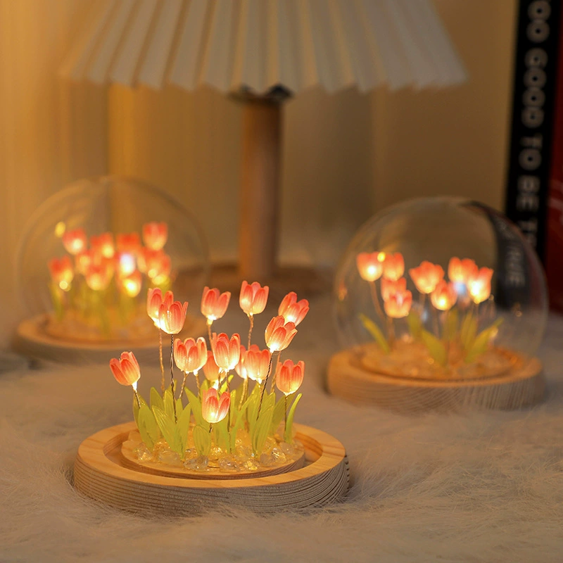 DIY тюльпан ночник украшение творческие светодиодные материалы ручной работы мешок украшения спальни подарки на день рождения
