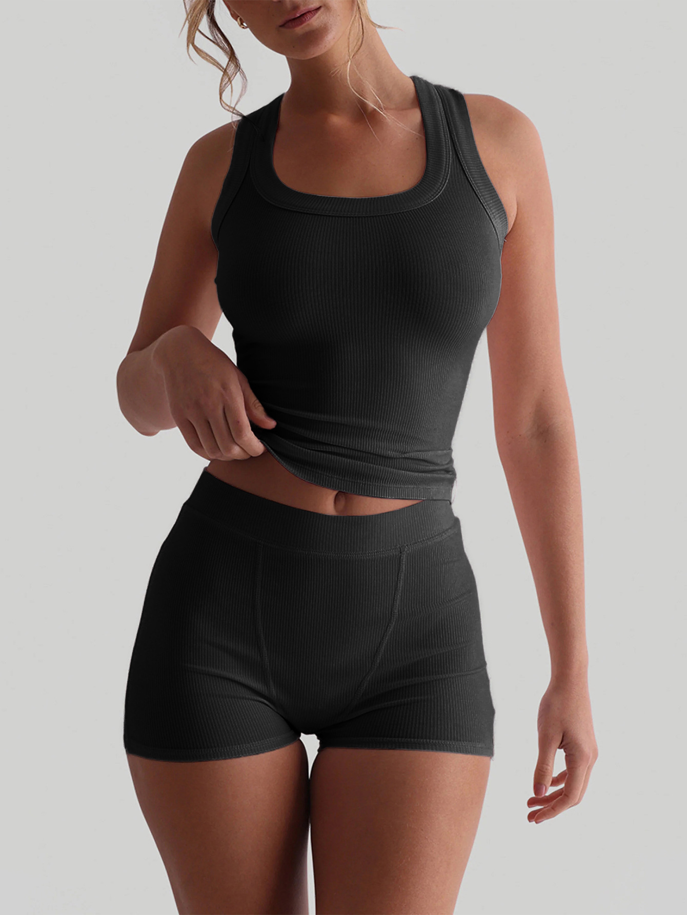 Women's Simple Style Classic Style Solid Color Spandex Viscose Fiber U Neck Tracksuit display picture 11