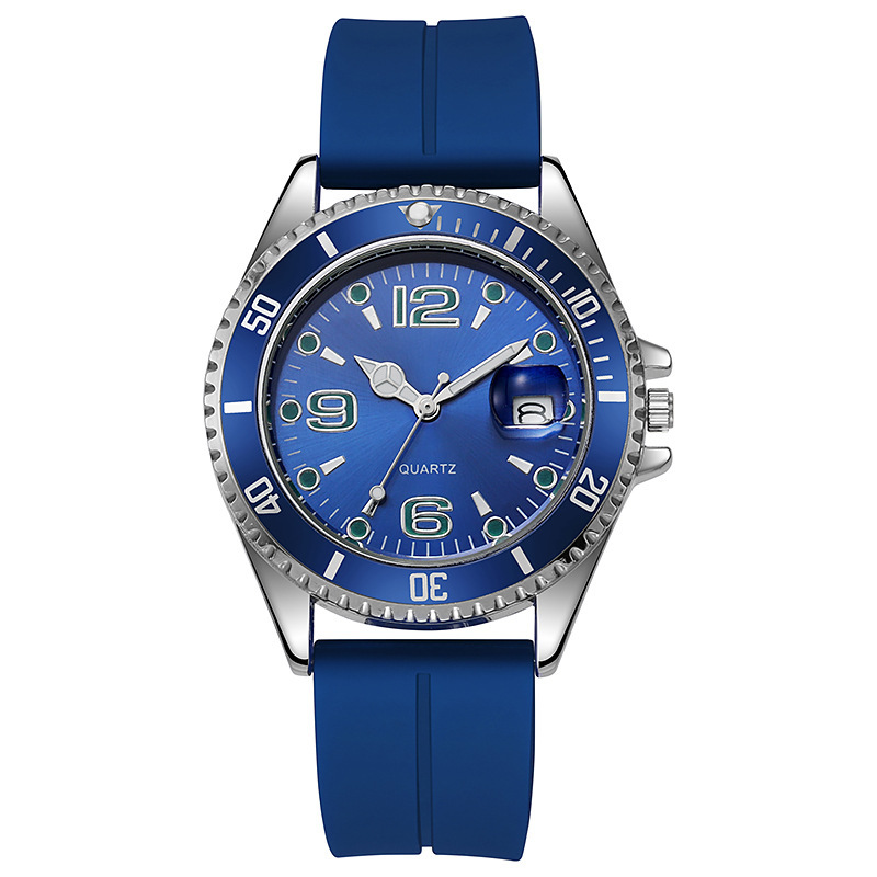 Pareja transfronteriza Moda Deportes Agua verde Fantasma Reloj de cuarzo Ocio Silicona Estudiante Reloj de cuarzo Vida impermeable