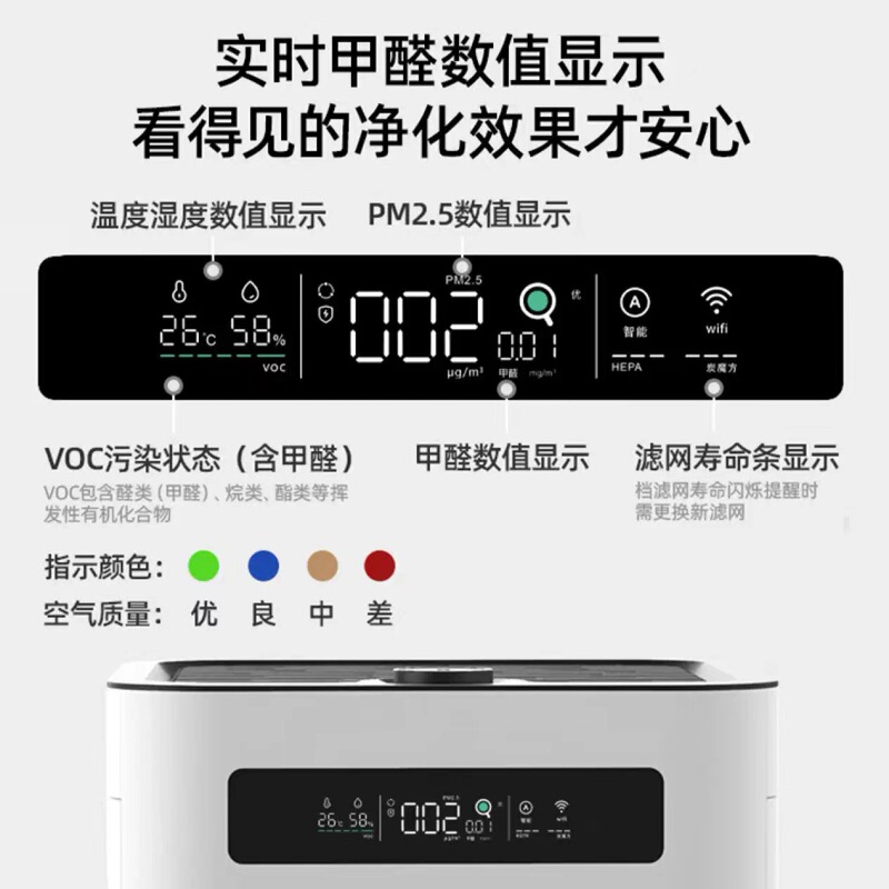 IAM空気清浄機M8pro家庭用長期ホルムアルデヒド曇り除去中古煙PM2.5消毒機|undefined