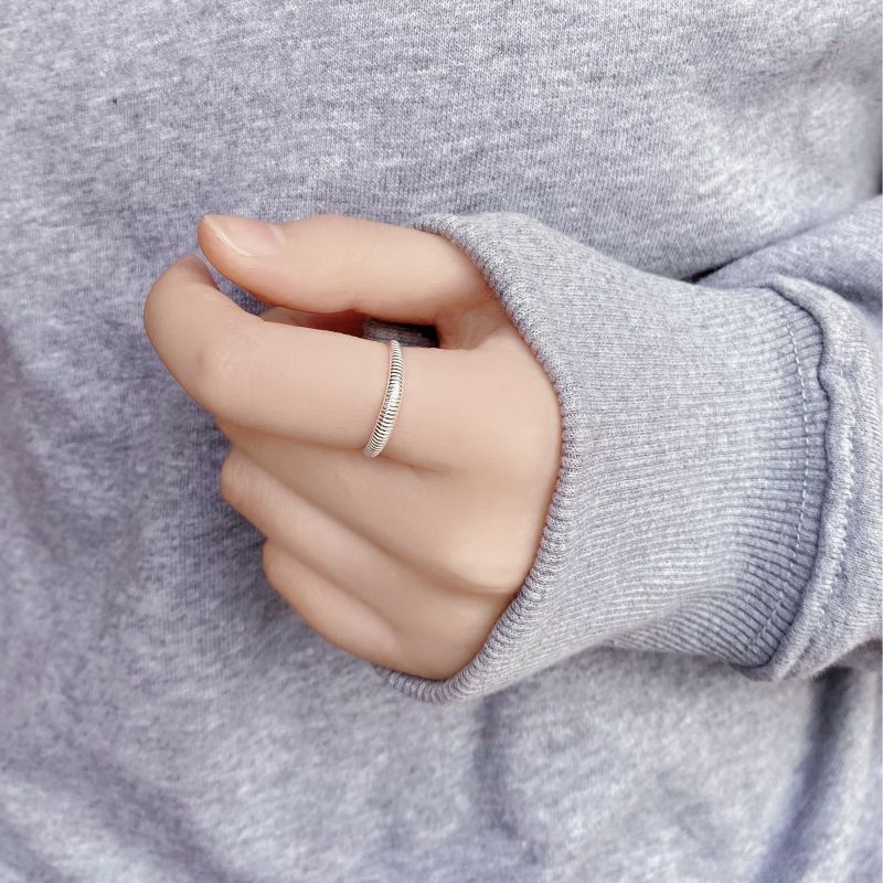 Women's Gender 18K Gold Plated Silver Plated 925 Sterling Silver Geometric Stripe Spiral Stripe Wide Band Rings Open Rings Rings
