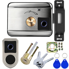 指纹IC牛头锁刷卡锁灵性锁家用防盗门锁单双电控锁刷卡门禁一体锁