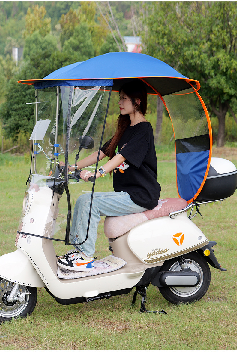 Electric Scooter Rain Canopy Detachable New Model Rainproof Windproof Sunshade Umbrella Canopy Safety Reinforced Thickened