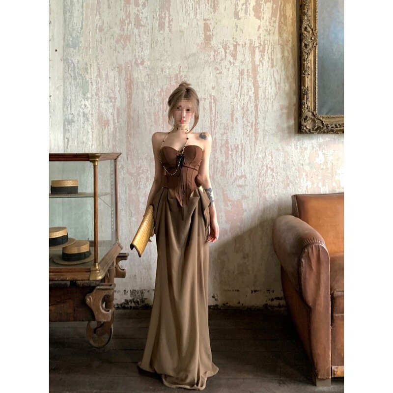 Summer 2026 New Elegant Dress High-End Gown Light Luxury Women's Trendy Elegant Party Patchwork Dress French Style Summer 2026 New Elegant Dress High-End Gown Light Luxury Women's Trendy Elegant Party Patchwork Dress French Style