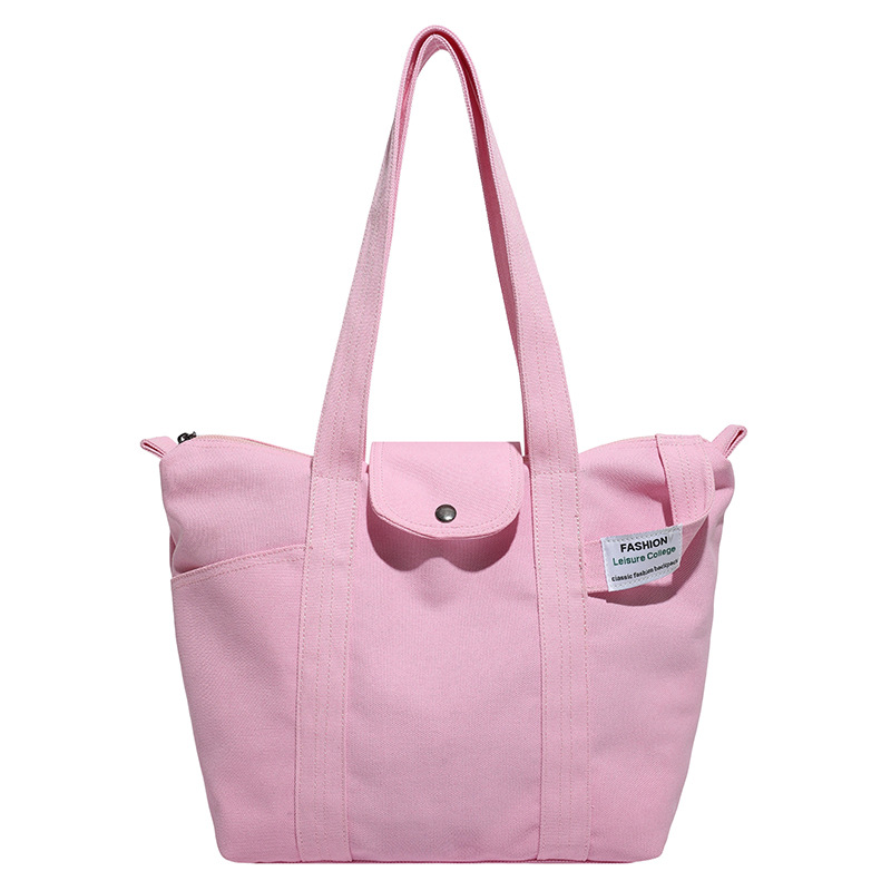 Bolsa de brazo coreana de viento perezoso para mujeres 2025, nuevo bolso simple, bolsa de hombro de gran capacidad, bolsa de lona casual