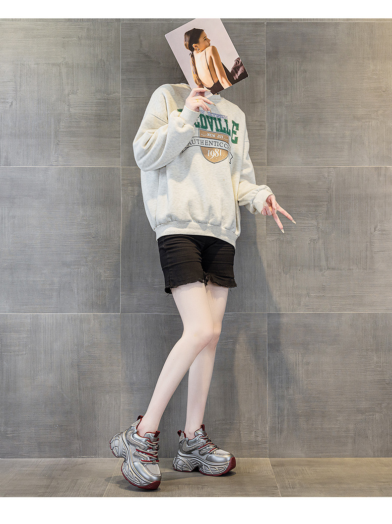 Giày sneaker nữ chunky đế dày tăng chiều cao phong cách hot girl mùa xuân 2026 — M2807 màu be, M2807 màu bạc, M2807 màu đen, M2807 Màu tím chi tiết 24