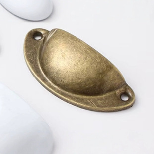 Shell Small Handle Medicine Cabinet Handle Drawer Shell Handle Iron Retro Semi-Circular Handle
