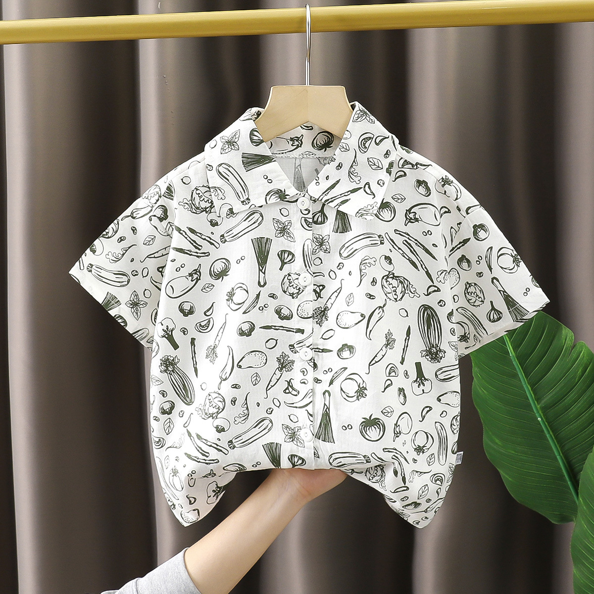 Camisas infantiles de verano nuevas camisas de verano para niños Cardigan 2025 camisas de manga corta delgadas de algodón para niños de verano