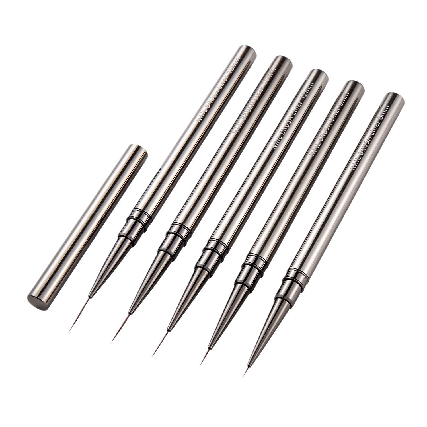 12 piezas varilla de metal cepillo de uñas traje fino pelo dibujo pluma tubo de cobre fototerapia pintura pluma línea dibujo flor herramienta