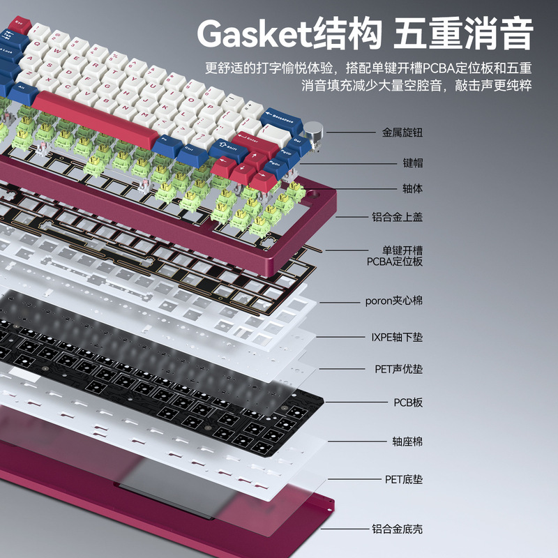 メーカー卸売 65 キーアルミ CNC 3 モードワイヤレス Bluetooth キーボードカスタマイズされたホットスワップ可能な RGB メカニカルキーボード|undefined