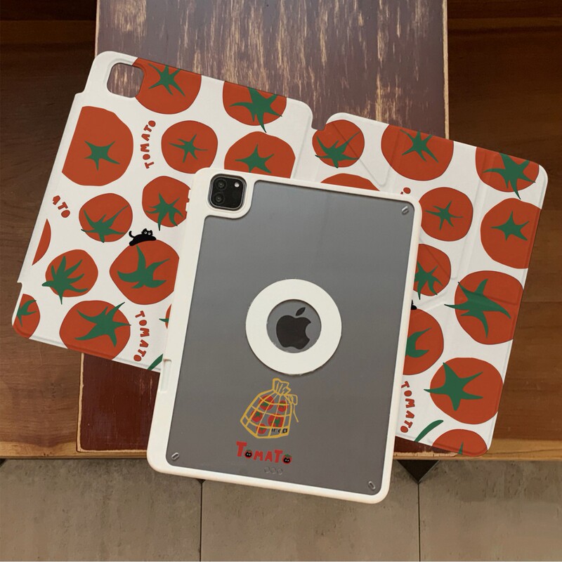 Korean Tomato Suitable for iPad Tablet Protective Cover Apple Pro Magnetic Separation Mini with Pen Slot Air10 Generation Korean Tomato Suitable for iPad Tablet Protective Cover Apple Pro Magnetic Separation Mini with Pen Slot Air10 Generation