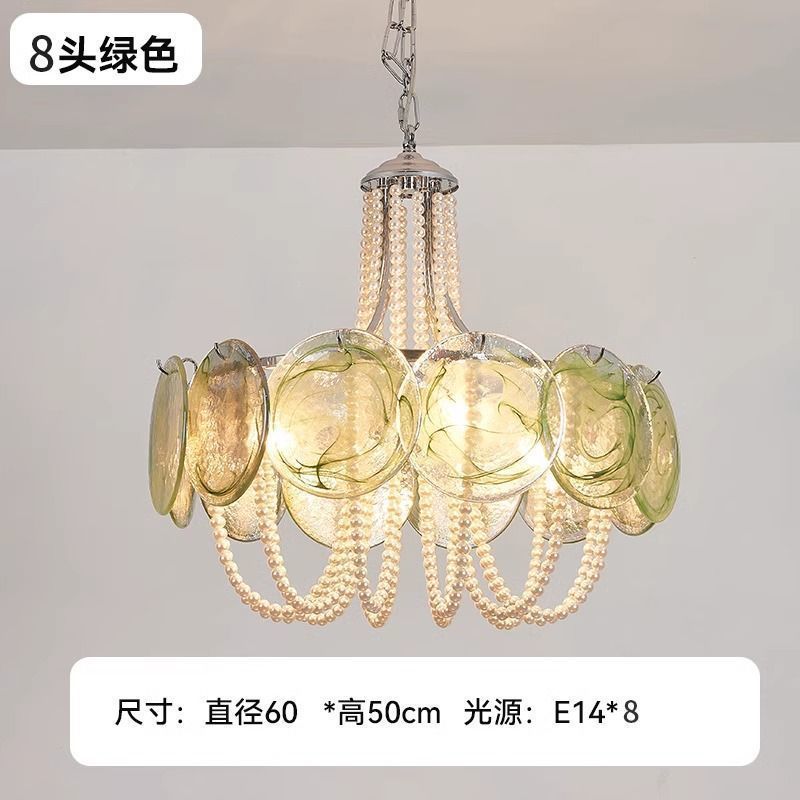 法式主卧设计师款创意中古风餐厅房间大厅主灯珍珠吊灯米家智能|undefined