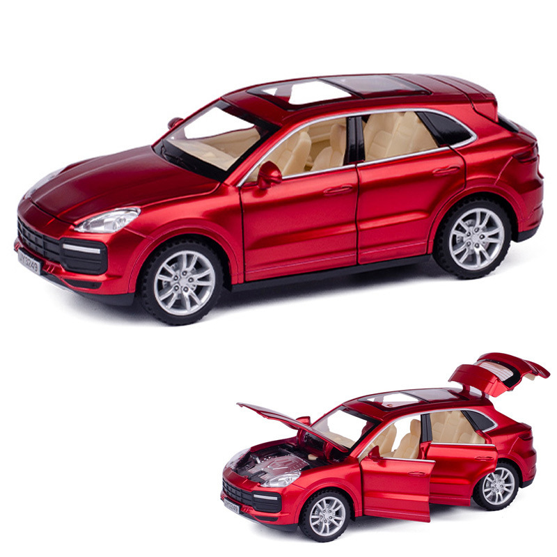Modelo de Auto Porsche Cayenne a Escala 1:32 de Aleación con Luz, Música y 6 Puertas Abatibles