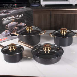 外贸批发热销烹饪锅nonstickpot不粘锅汤锅四件套汤锅奶锅具套装