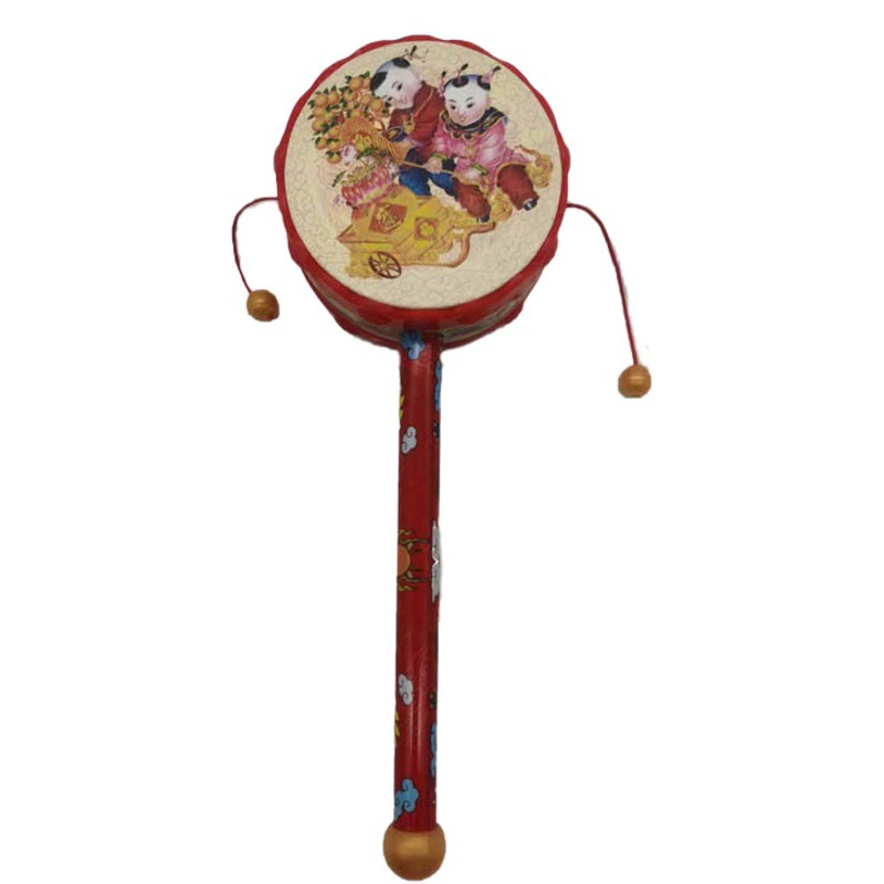 Детские игрушки Благоприятный Пинг Барабан Весенний Фестиваль Рука Погремушка Пластиковый Звук Хороший Храм Ярмарка Игрушка
