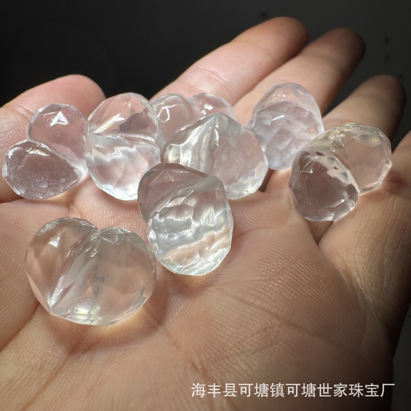 巴西天然白水晶屁桃爱心diy配件手工手绳文玩手串时尚百搭链配饰|undefined
