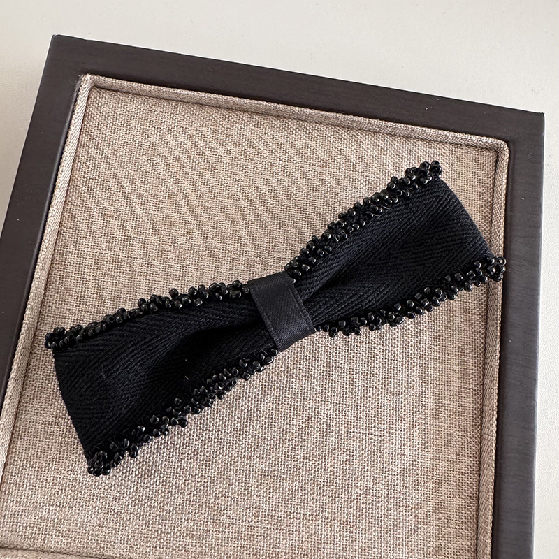 Accessoires pour cheveux de Corée du Sud, clip supérieur, bord perlé de haute qualité, élégant nœud, épingle à cheveux, pince à ressort, épingle à cheveux Dongdaemun, coiffure_voghion.com