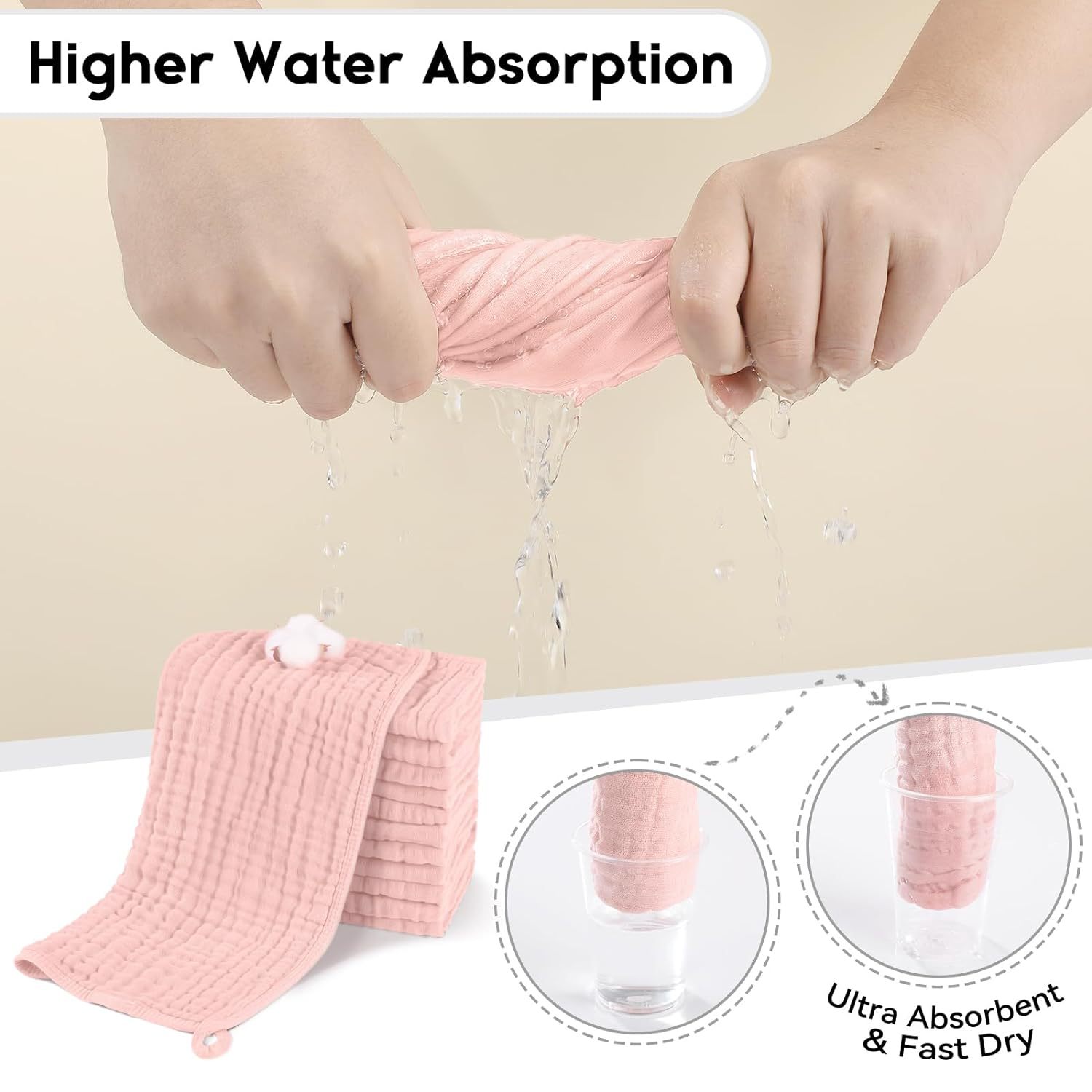 Paquete de 12 piezas de toalla de saliva de algodón para bebé, toalla triangular, súper suave y absorbente, niño y niña, estilo explosivo transfronterizo de Amazon