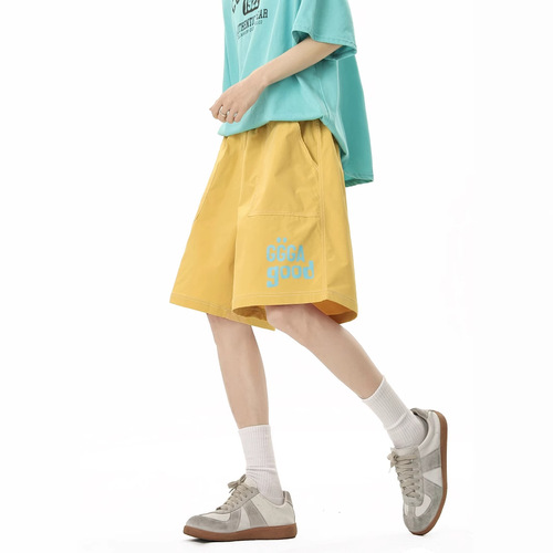 Dopamine Quick-Dry Shorts for Men and Women - Summer Thin Version, Versatile Letter Sports Beach Pants, Loose Couple Five-Pocket Pants