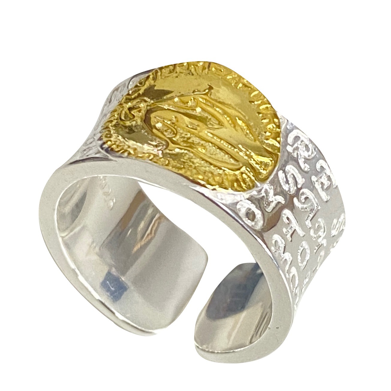 Anello da uomo in argento sterling con lettera design oro_voghion.com