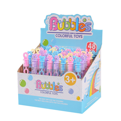 Manufacturer wholesale 48 packs of unbreakable bubble water mini bubble wand portable test tube bubble glue blowing water toy