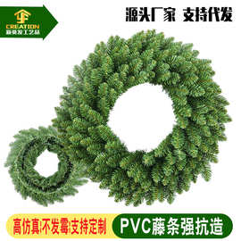 亚马逊跨境圣诞花环节日欧式家居装饰品60CM花环圈藤挂饰布置门挂