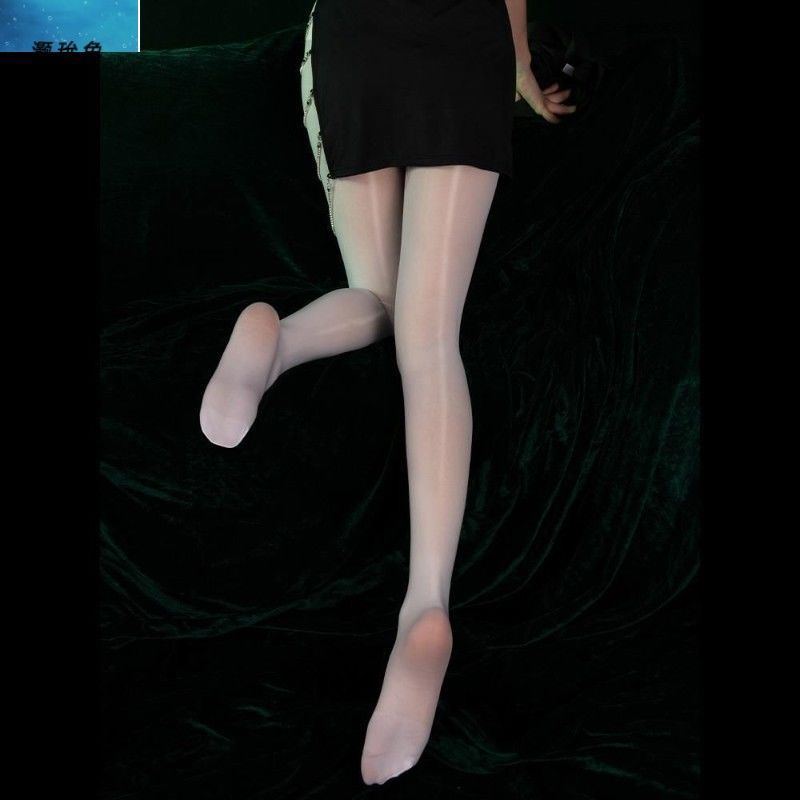 Horse Oil Stockings Bare Legs Open Crotch Pantyhose Women's Black Silk Oily Sentiment Oily Ultra-Thin Sexy Socks