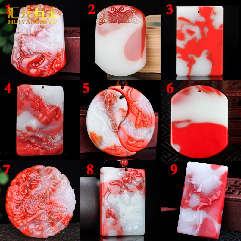 Pendant jade, dragon-shaped decoration white jade, dragon and phoenix