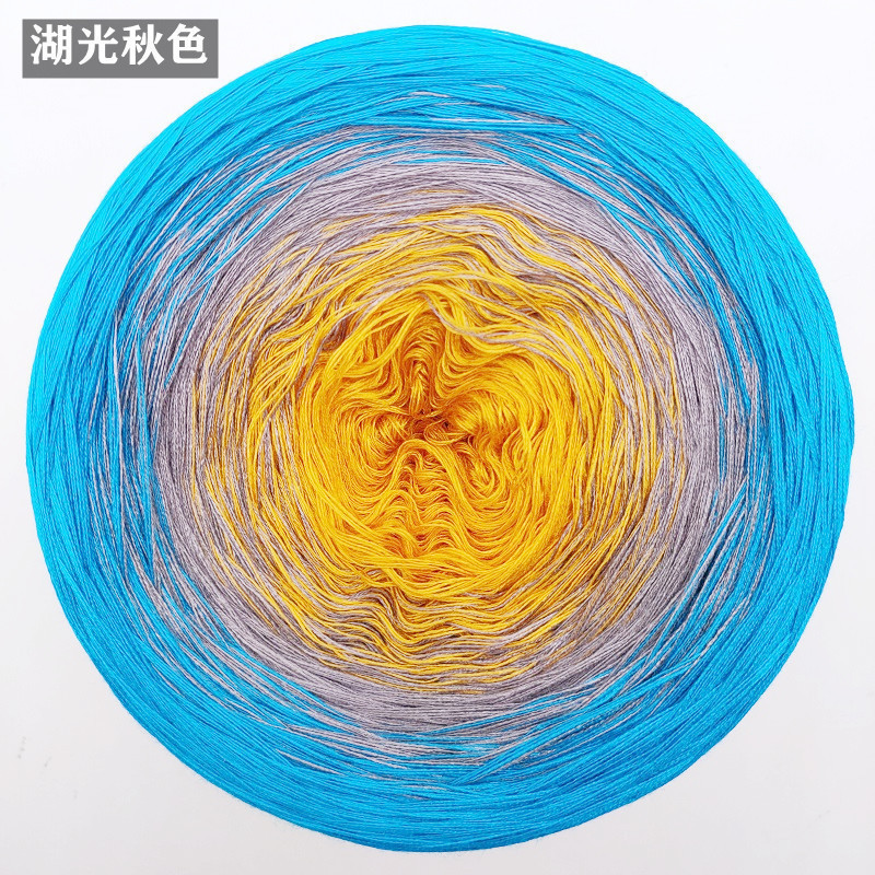 春夏蕾丝棉纯棉线彩虹蛋糕线渐变手工编织毛线披肩棒针钩针线|undefined