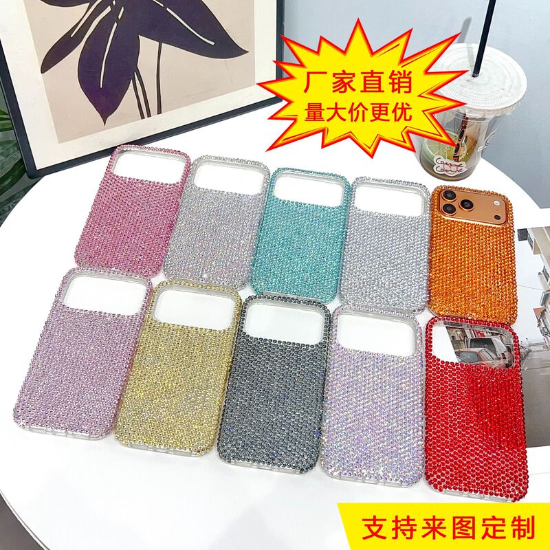 New Luxury Rhinestone Iphone17 Mobile Phone Case Suitable for 16Ipromax Apple 14 Full Diamond Protective Cover 15 Women
