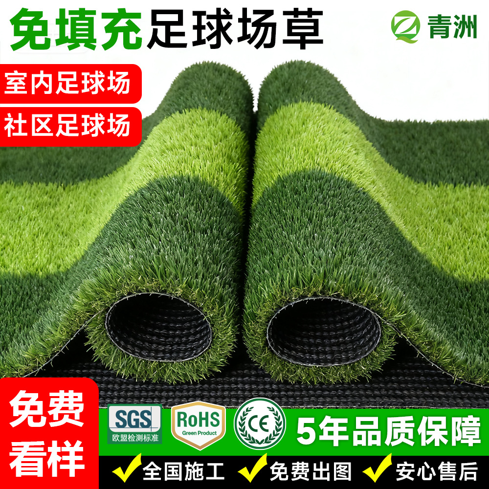 Qingzhou Encrypted Soccer Field Artificial Turf - No Infill Required, Professional Soccer Turf, Artificial Artificial Turf Indoor Football Field
