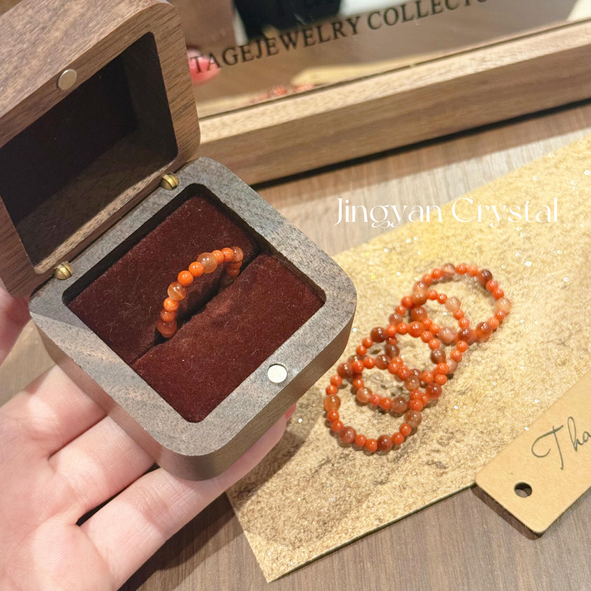 Original design, natural South Red Agate and Red Tiger Eye bead bracelet, crystal, live-streaming supply, direct from the manufacturer, makes skin look fairer, women's ring