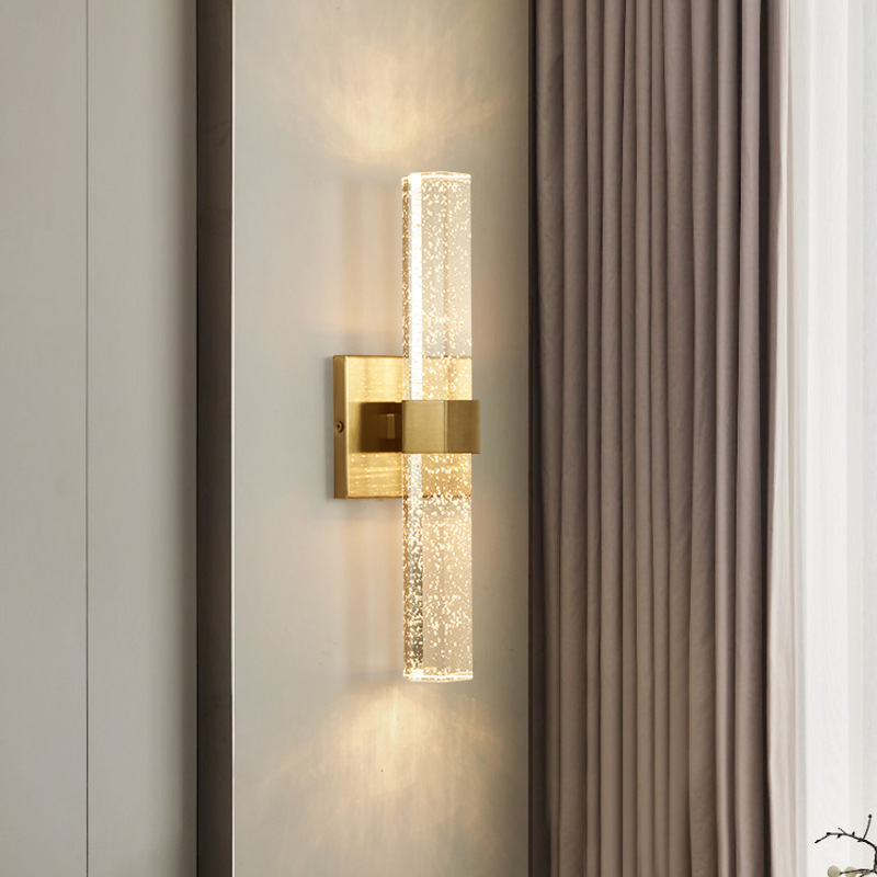 Luz de fondo simple lámpara de pared de cama doble lámpara de pared lámpara de pared sala de estar dormitorio cristal postmoderno fabricantes de lujo