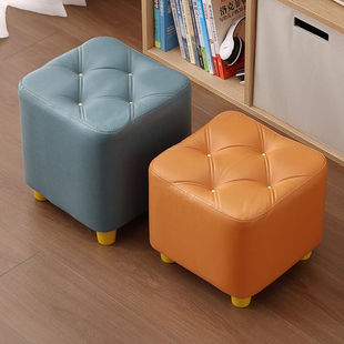 Fabric Small Stool, Solid Wood Foot Stool, Creative Living Room Coffee Table, Balcony Simple Square Stool, Doorway Shoe Changing Stool, Di Peng