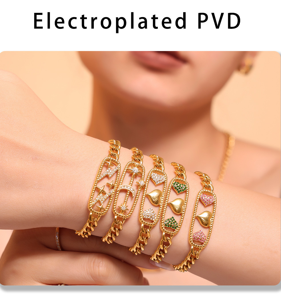 Set Collana E Bracciale Donna In Acciaio Titanio Stelle Lune_voghion.com