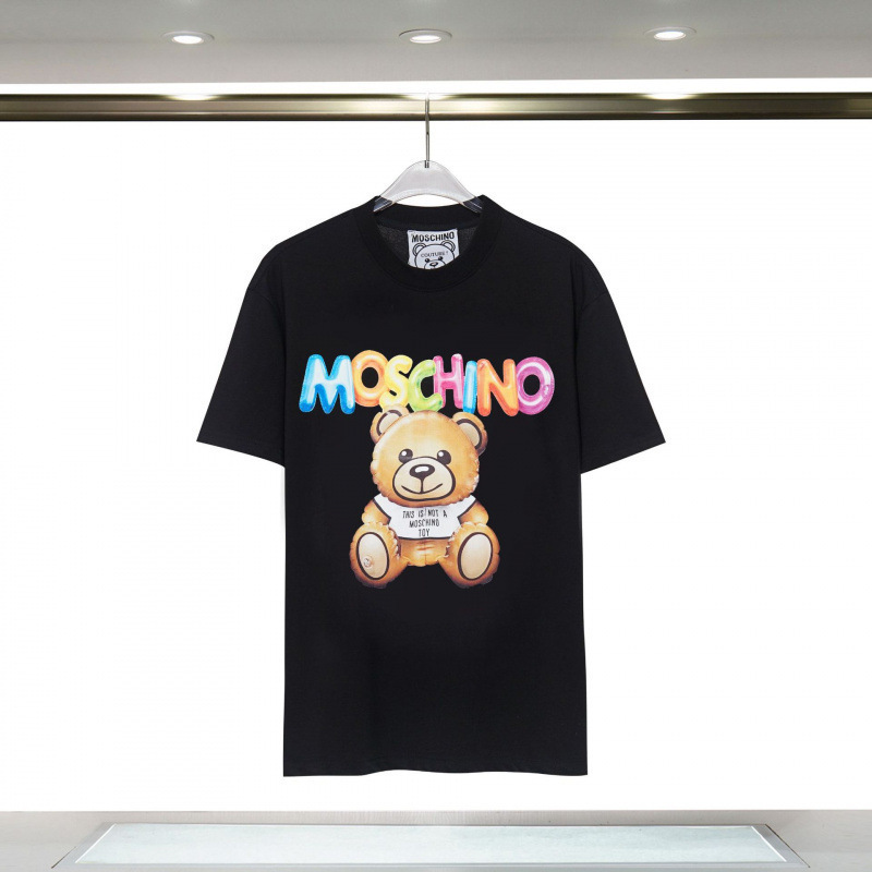 2025 春夏新作メンズカジュアルラウンドネック半袖 T シャツ中空刺繍クマ文字ルーズで多用途|undefined