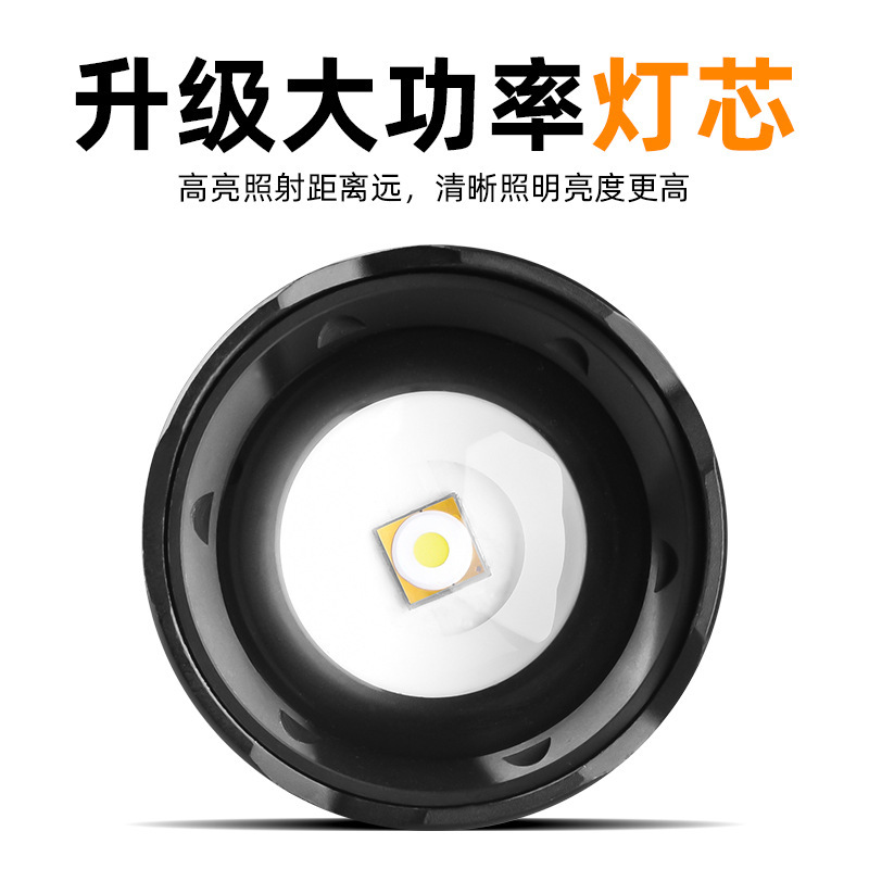跨境新品强光手电筒高亮远射多功能Type-C快充铝合金家用户外手电|undefined