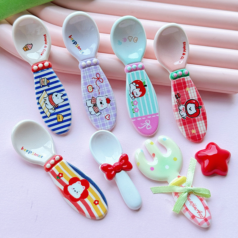 漫画 diy 樹脂アクセサリージュエリー猫フォーククリーム接着剤ヘアピン携帯電話ケース靴バックルキーホルダーペンダント|undefined