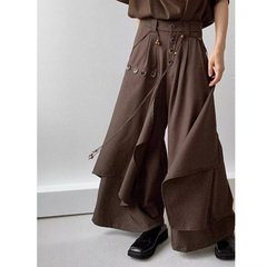 新中国式キュロット男性レトロ高級感ズボンスカート大衆デザイン感山本耀司風ズボンスカート垂れ下がった感のあるワイドパンツ
