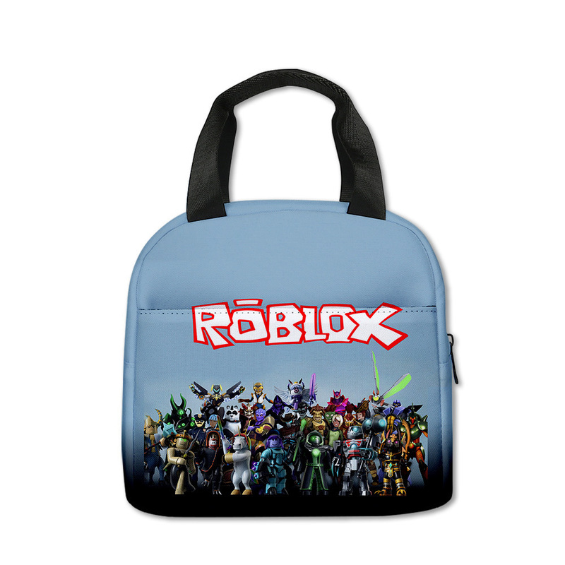 3D 新しい Roblox ROBLOX ランチバッグ小学生ランチボックスバッグ diy アイスバッグポリエステルプリント食事バッグ|undefined