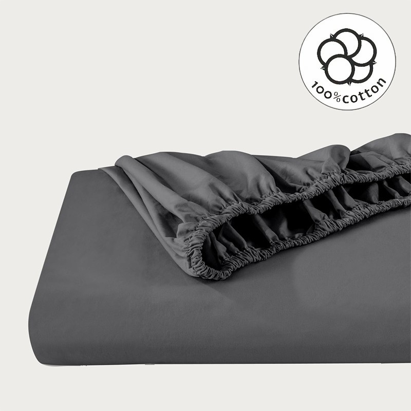 Pure Cotton Fitted Sheet Solid Colour Luxury Mattress Cover_voghion.com