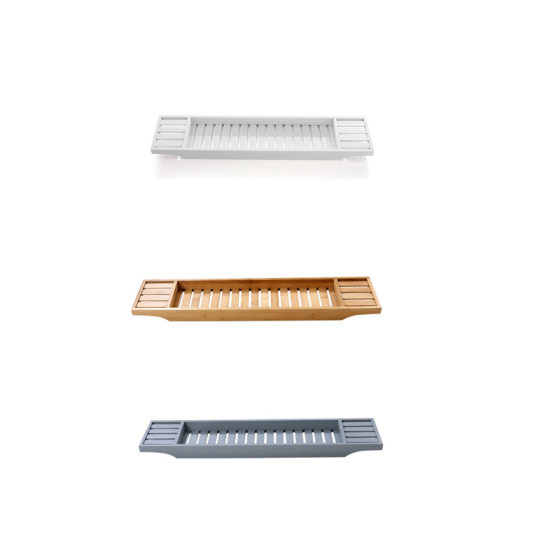 Bathtub Rack Export Hotel Hot-Selling Bamboo Bathtub Tray Bathroom Bath Retractable Non-Slip Bathtub Rack